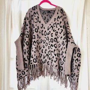 Love Token Sleeve Poncho Sweater